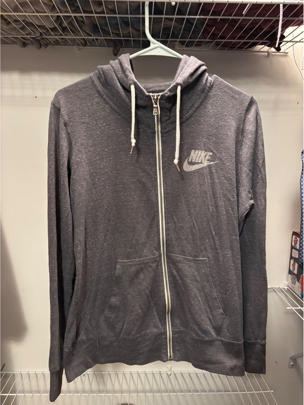 Nike Gray Full Zip Hoodie Sweatshirt Large